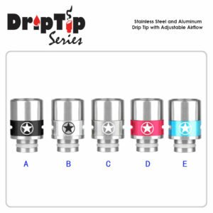 Stainless Steel and Aluminum Drip Tip with Adjustable Airflow